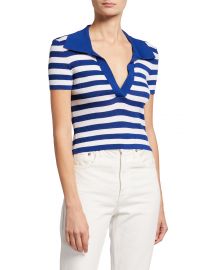 Daralee Fitted Short-Sleeve Polo Top at Neiman Marcus